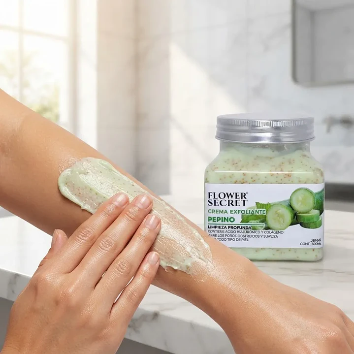 Crema Exfoliante de Pepino 300 ml Flower Secret 4