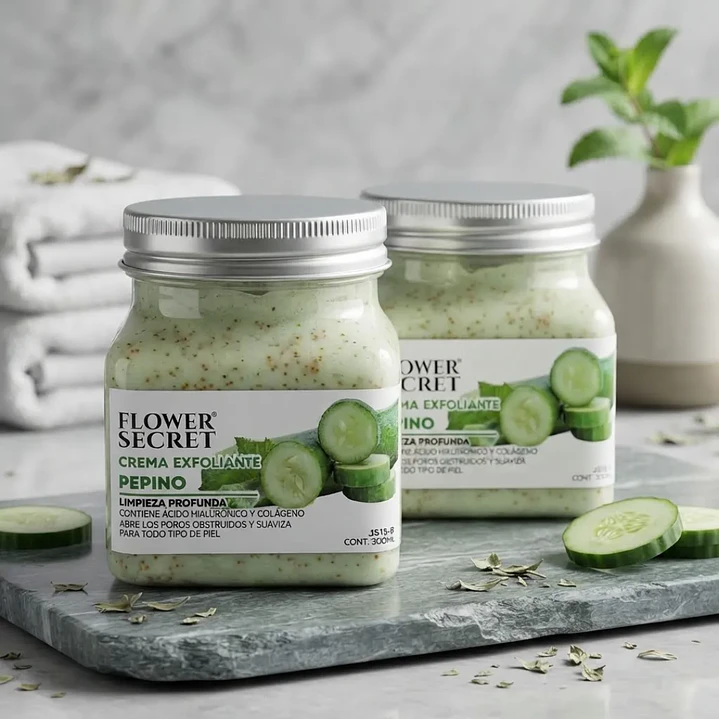 Crema Exfoliante de Pepino 300 ml Flower Secret 6