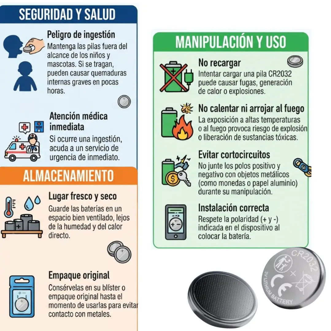 Blíster 5 Pilas Baterías CR2032 Litio 3V 5