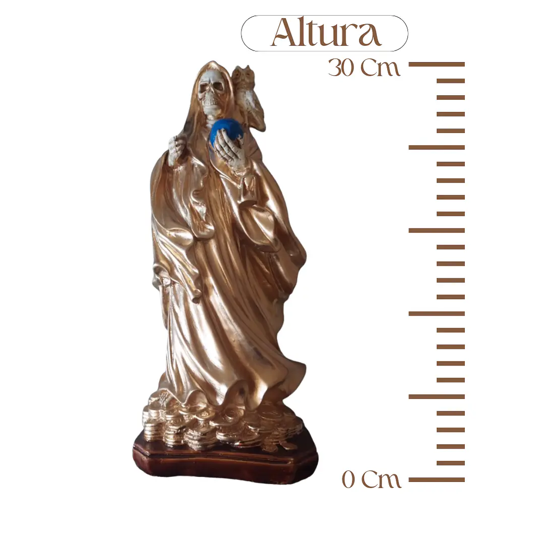 Santa Muerte Dorada 30 Cm Figura Decorativa Espiritual 3