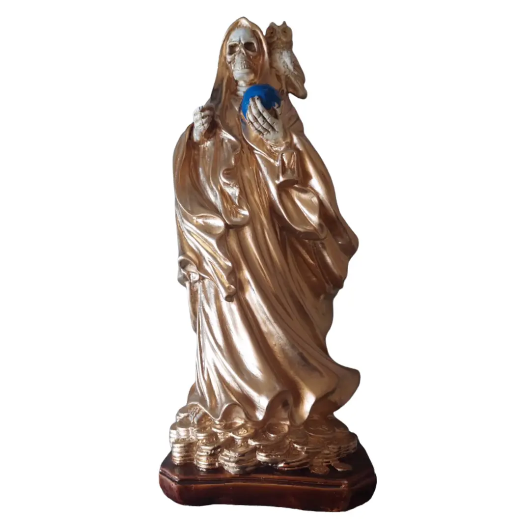 Santa Muerte Dorada 30 Cm Figura Decorativa Espiritual 2