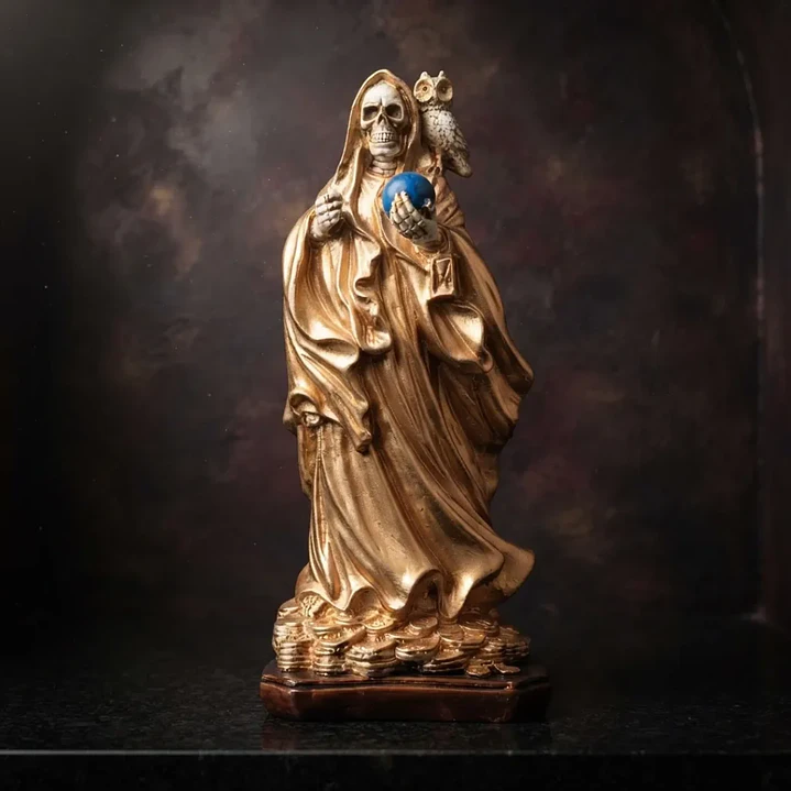 Santa Muerte Dorada 30 Cm Figura Decorativa Espiritual 1