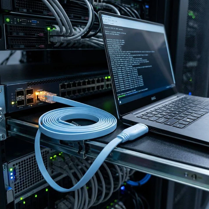 Cable de Consola USB a RJ45 de 3 Metros para Configuración de Redes 4