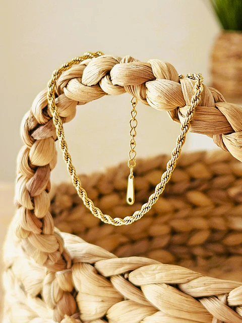 Pulseira Cordão Dourado