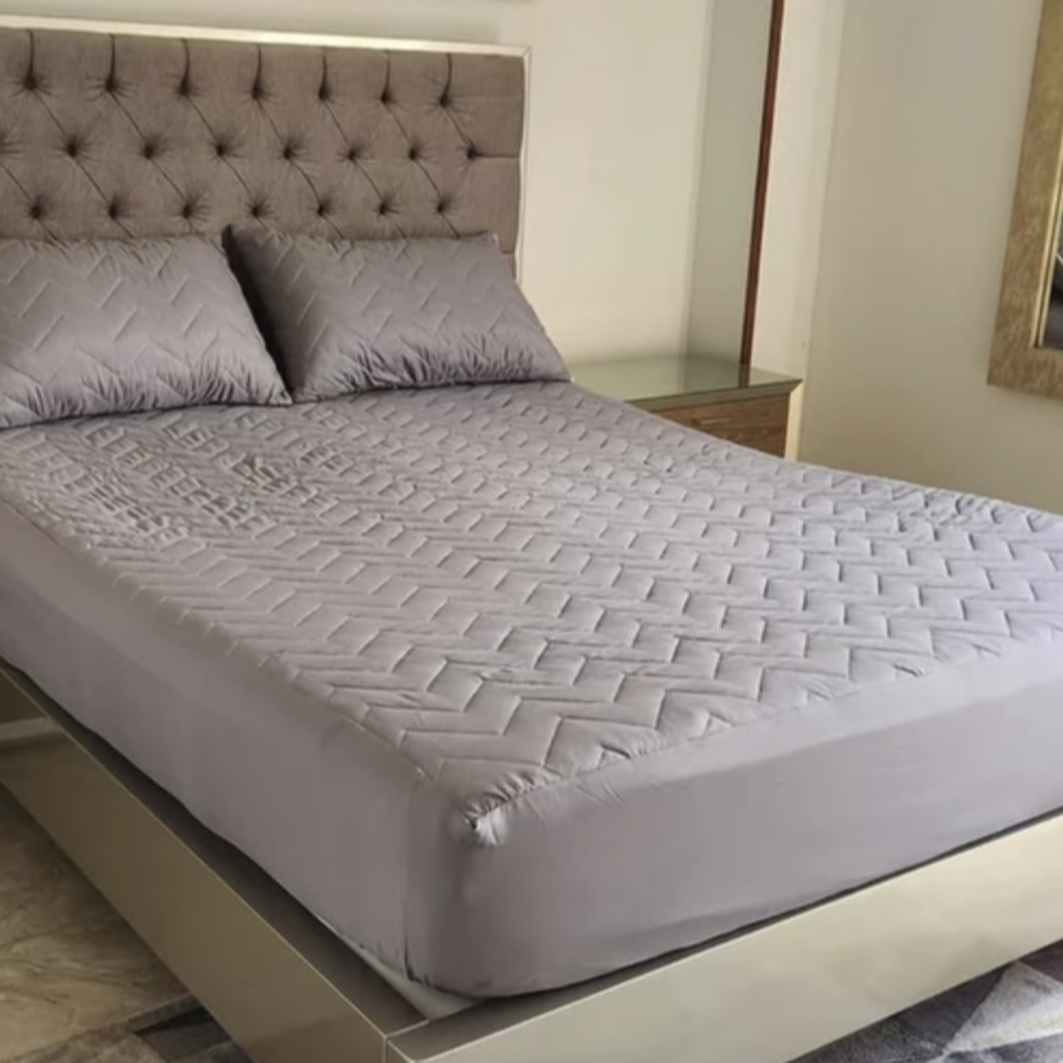 Protector Cubre cama 100% Doble Anti-Fluido de 140*190 Cama Doble  1