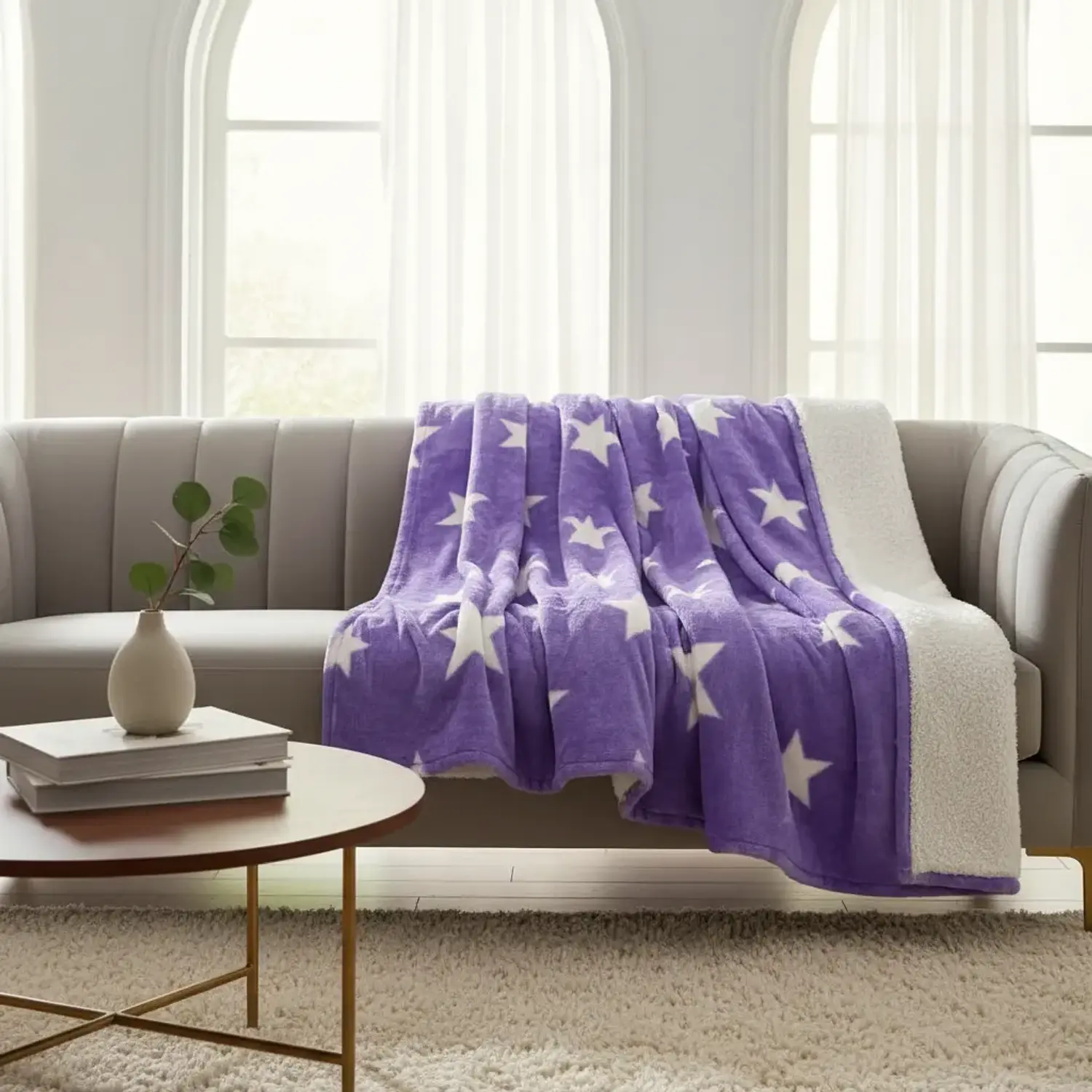 Cobija Ovejera Diseño de Estrellas Suavidad y Calides, Medidas 210x190 Cm 20