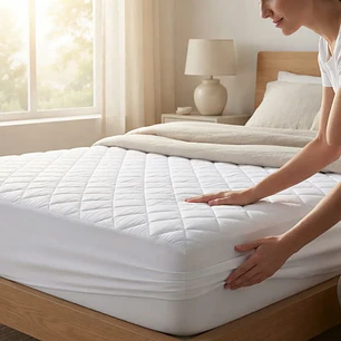 Protector de Colchon Antifluido y Acolchado 