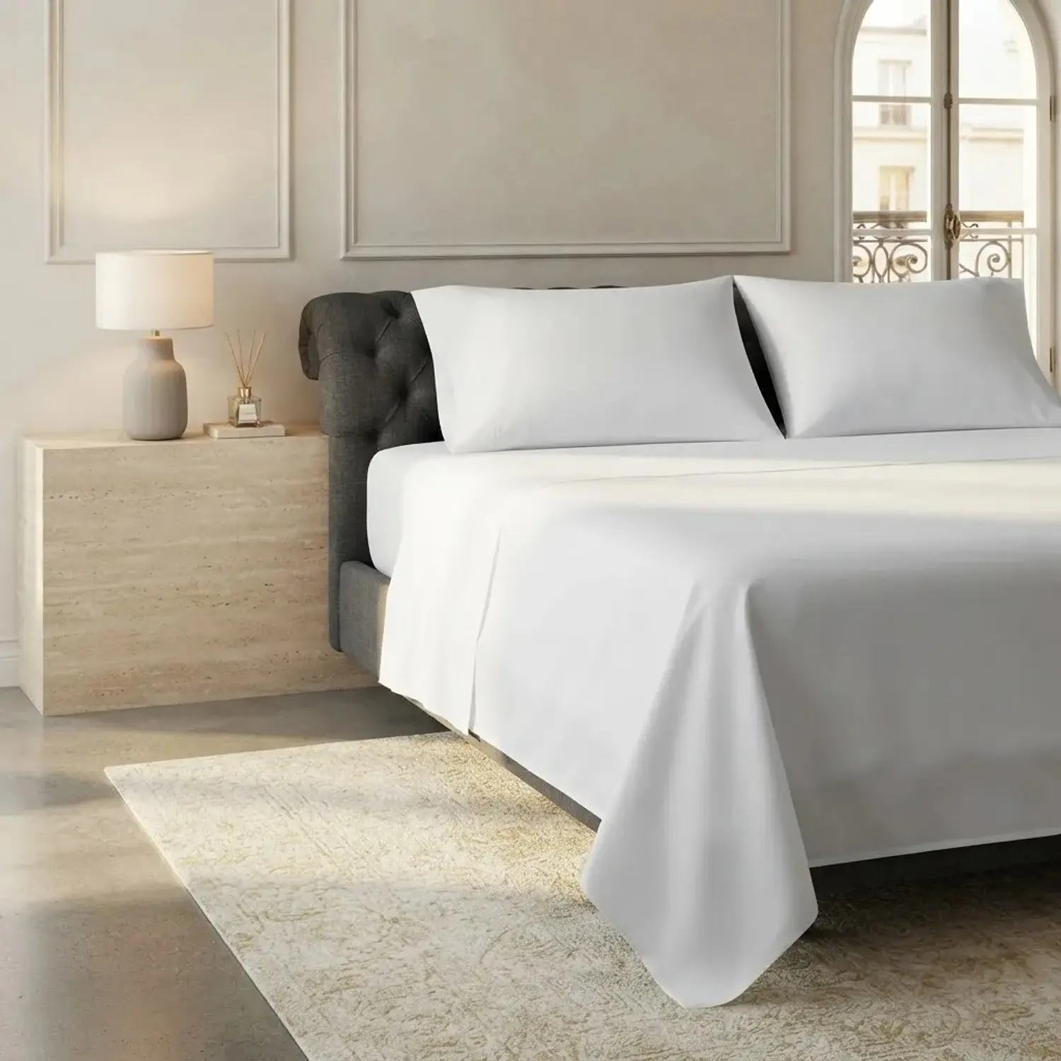 Juego De Sábanas Blanca Hotelera Algodon  7
