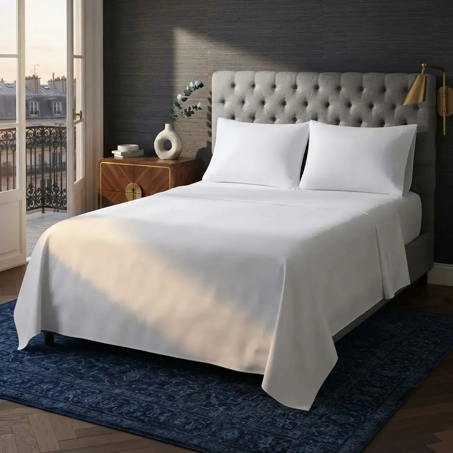 Juego De Sábanas Blanca Hotelera Algodon  8