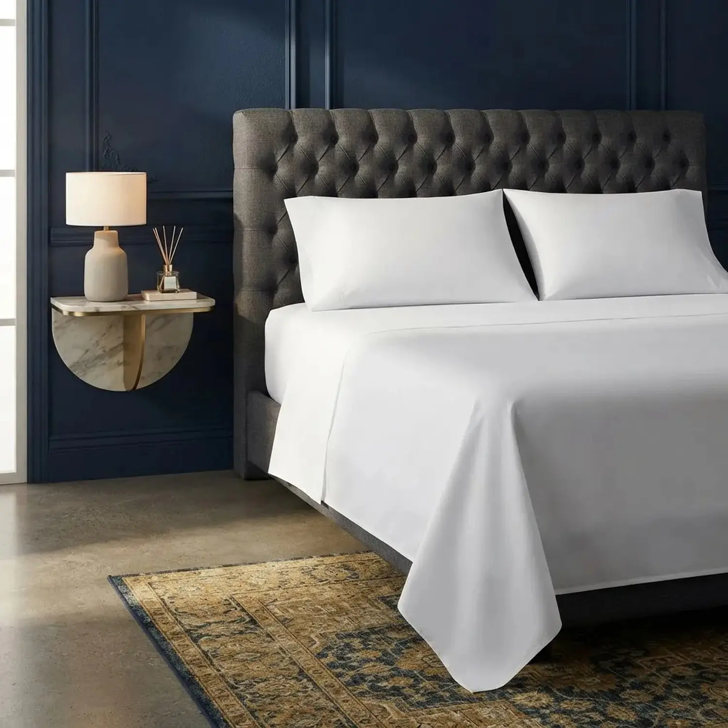 Juego De Sábanas Blanca Hotelera Algodon  10