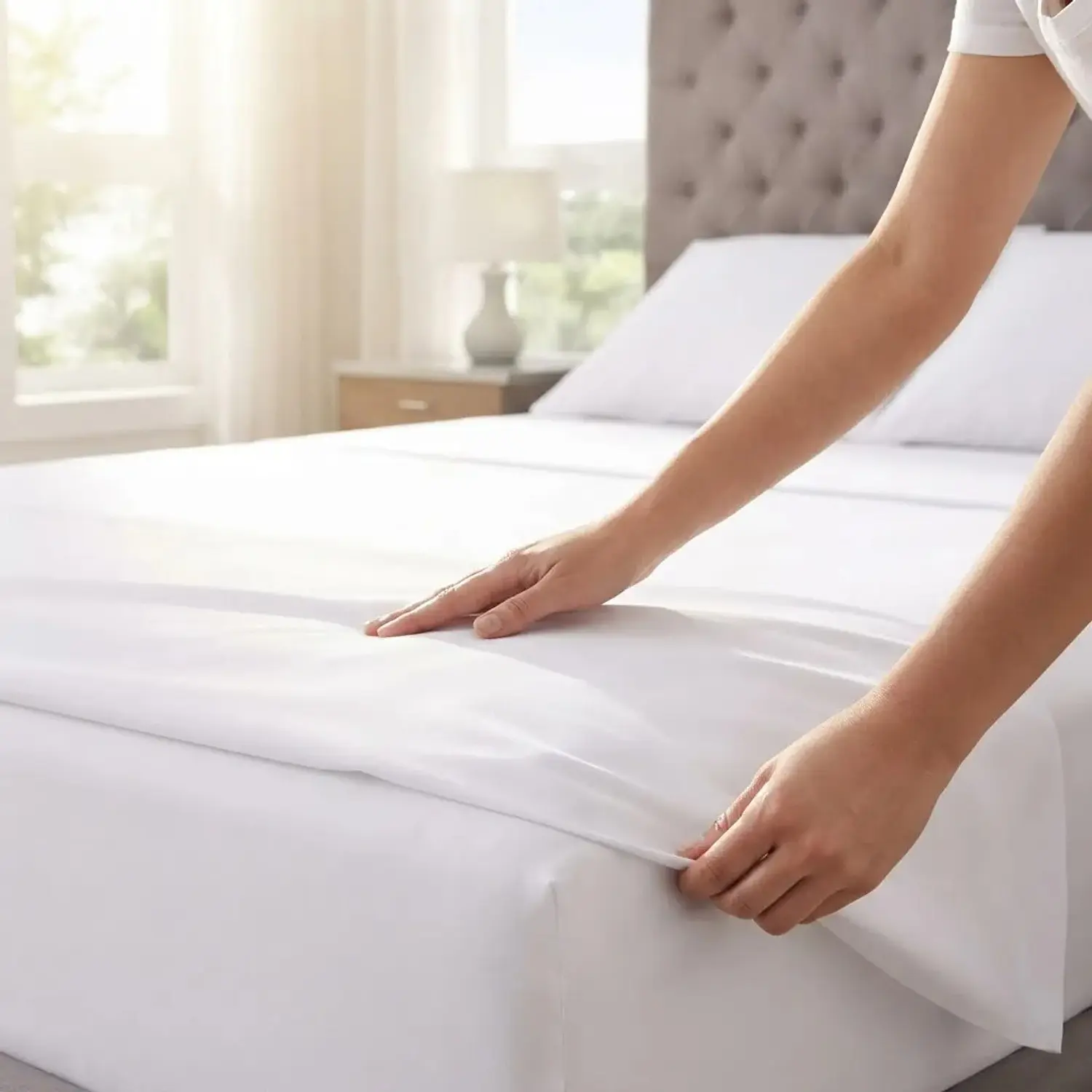 Juego De Sábanas Blanca Hotelera Algodon  4