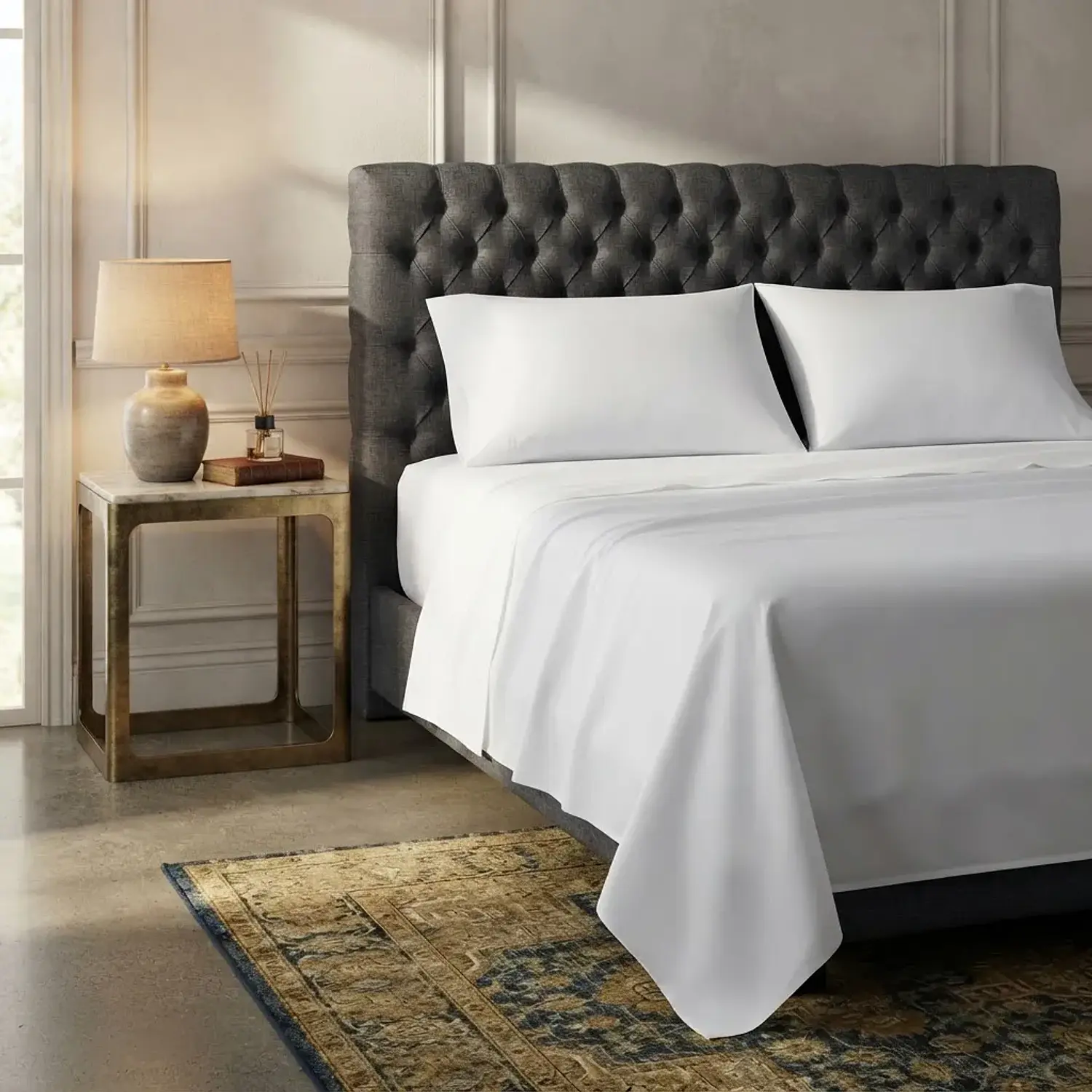 Juego De Sábanas Blanca Hotelera Algodon  9