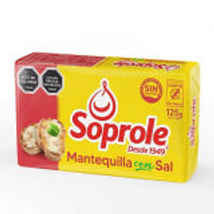 Caja de mantequilla soprole 125 gr x 30 unidades 