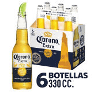 Cerveza lager 4.5G 330cc corona pack x 6 unidades 