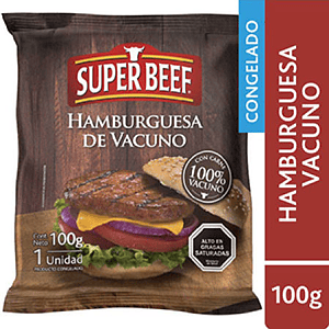 HAMBURGUESA SUPER BEEF 100GR caja de 48 unidades 