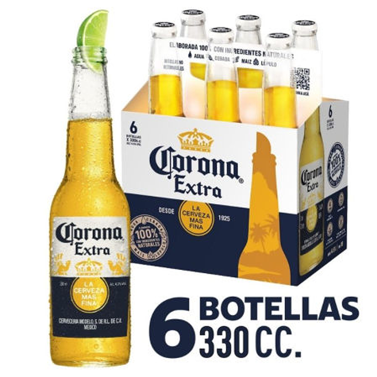 CERVEZA LAGER 4.5G 330CC CORONA  Pack x 6UN 1