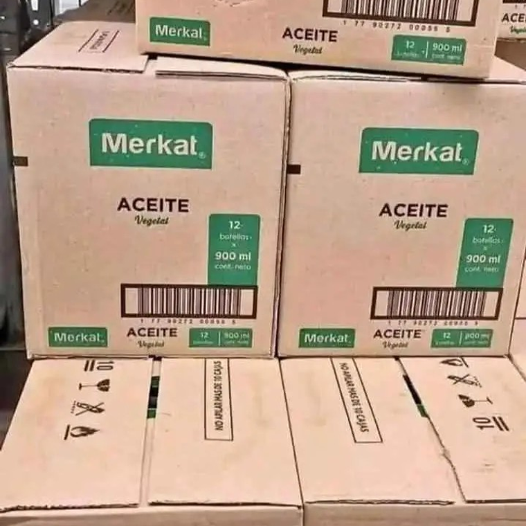 Caja de aceite merkat 12 unidades de 900 ML  2