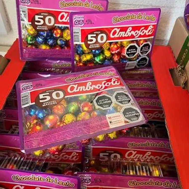 Huevitos de pascua ambrosoli bandeja de 50 unidades macizos  1