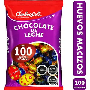 Huevitos de pascua ambrosoli bandeja de 100 unidades macizos 