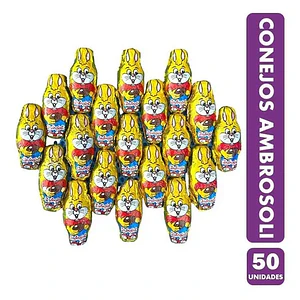 Conejitos De Chocolate Ambrosoli - Pascua bolsa Con 50 unidades 