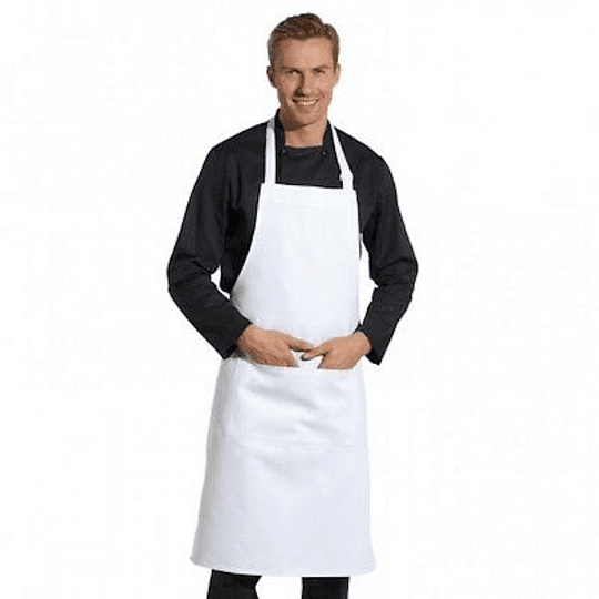 Pack X 4 Pechera Blanca Cocina Gastronomia Con Bolsillo