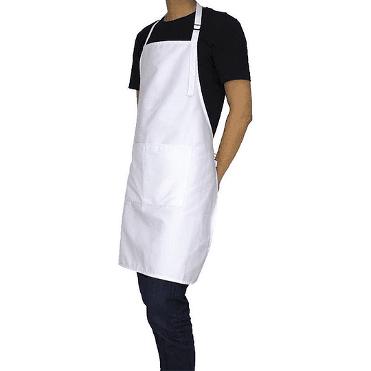 Pack X 4 Pechera Blanca Cocina Gastronomia Con Bolsillo