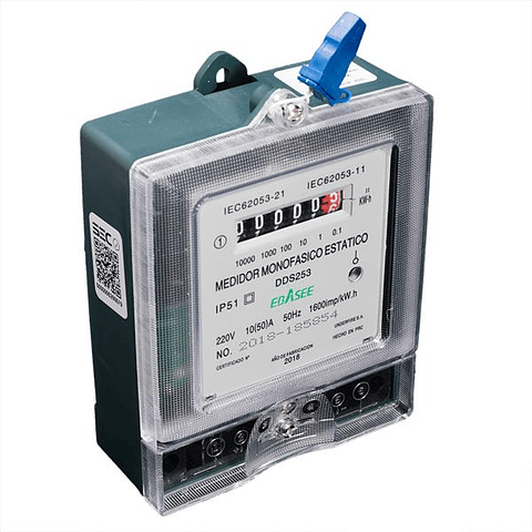 Medidor electrónico monofásico certificado de 10(50)A