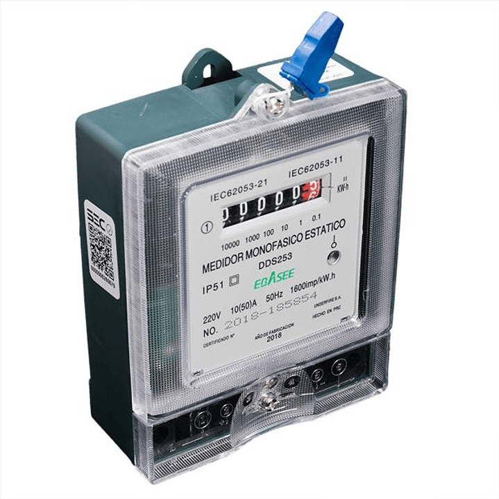 Medidor electrónico monofásico certificado de 10(50)A 1