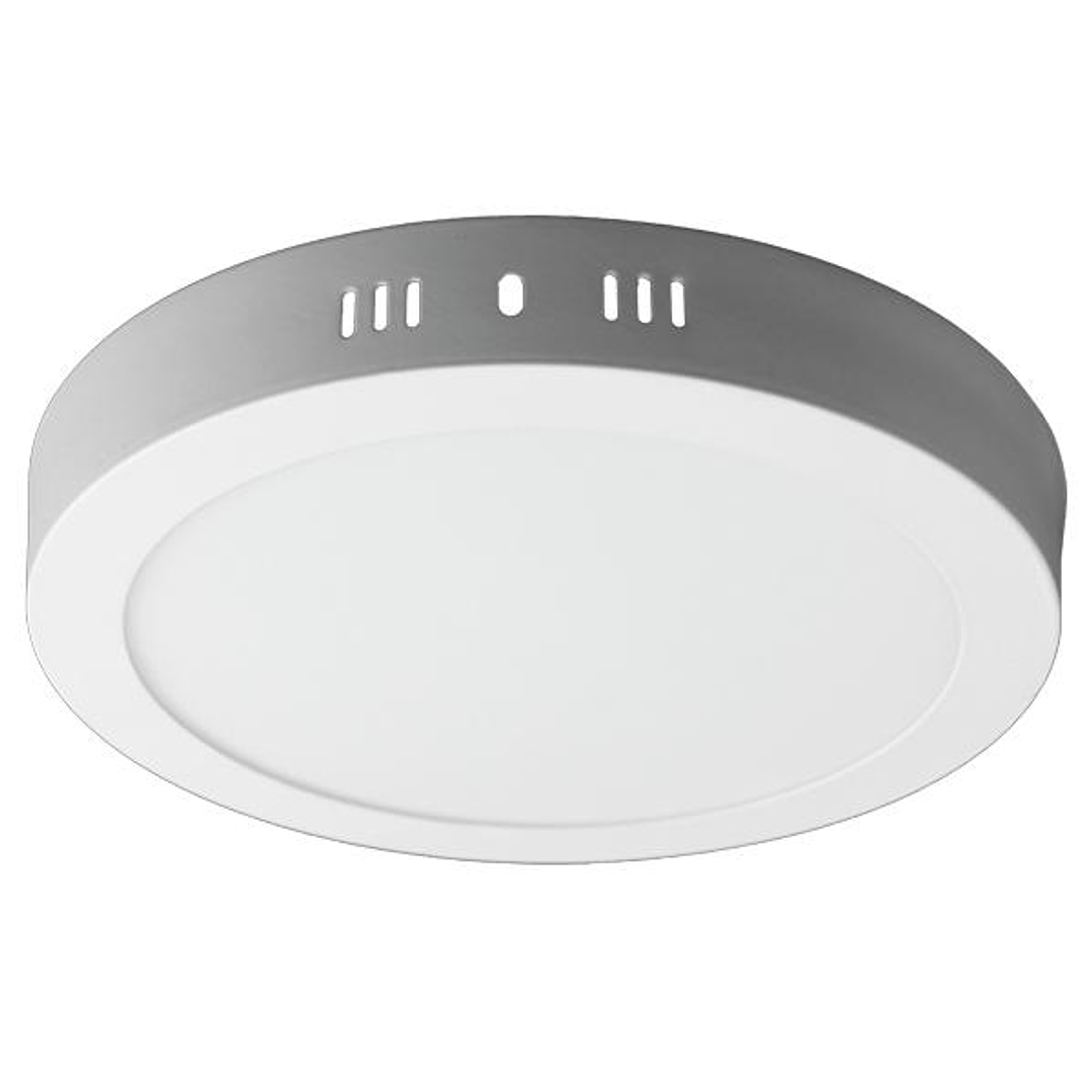 Panel LED redondo sobrepuesto de 18W, luz día 6500K 1