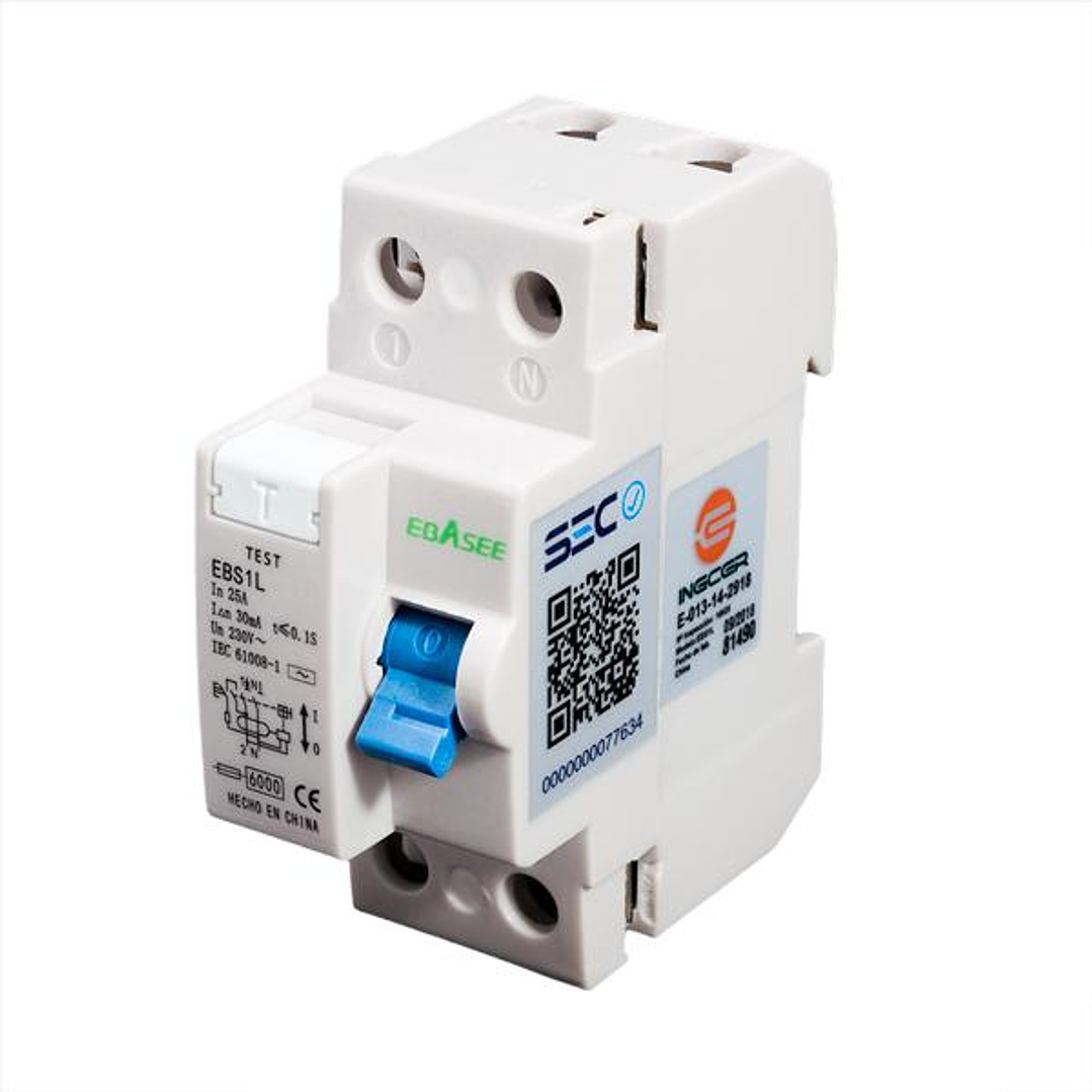 Certificado Diferencial Modular EBA.DIF.CERT.MOD.EBS1L 2x25A/30mA 1
