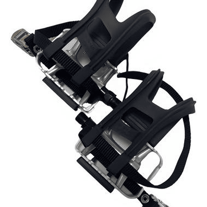 Pedales Bicicleta Mtb Ruta Aluminio Con Puntillas Y Correa 3