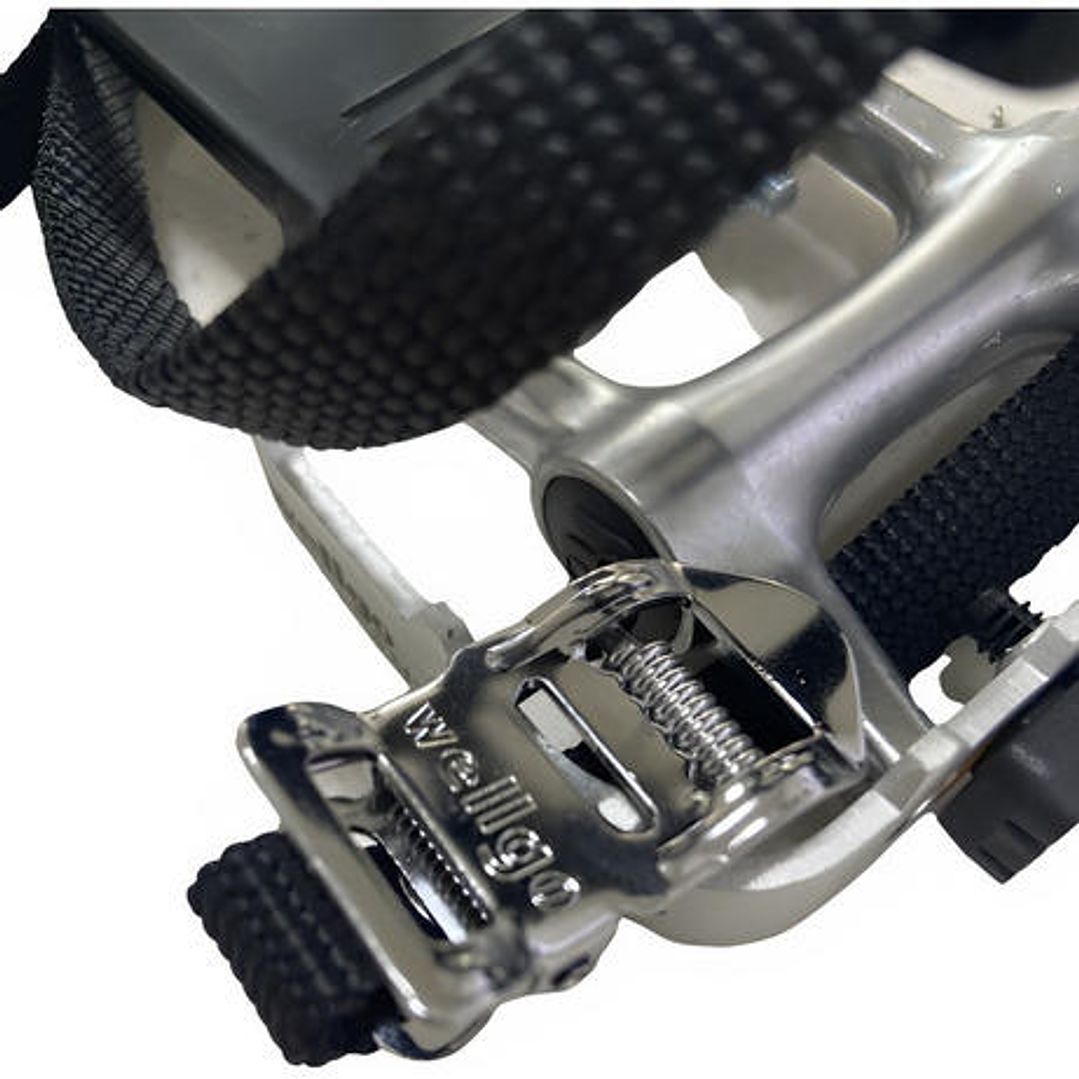 Pedales Bicicleta Mtb Ruta Aluminio Con Puntillas Y Correa 4