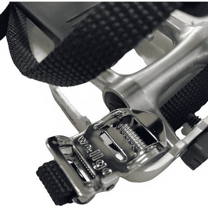 Pedales Bicicleta Mtb Ruta Aluminio Con Puntillas Y Correa 4