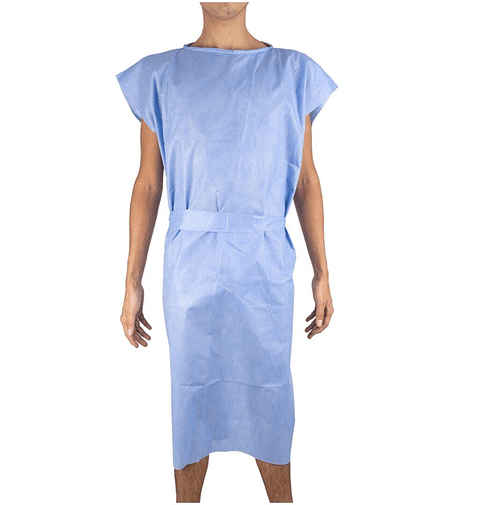 Bata Paciente Desechable Sin Manga Azul 10 Un