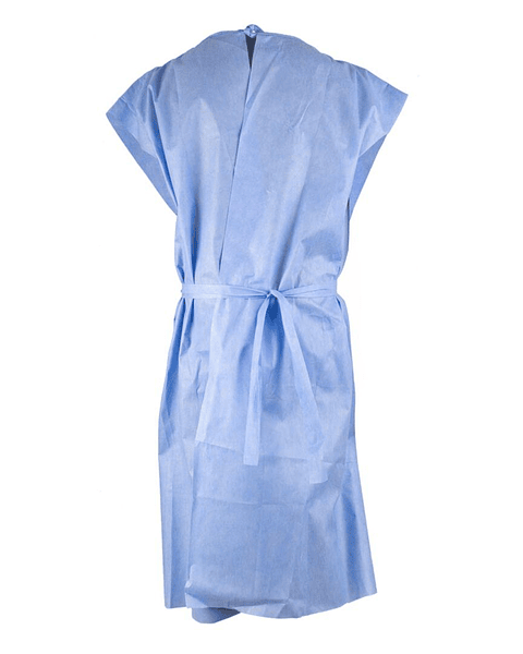 Bata Paciente Desechable Sin Manga Azul 10 Un