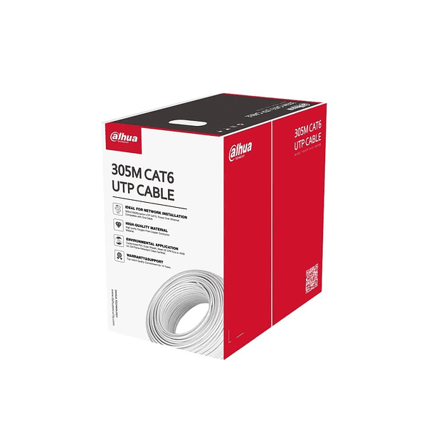 Cable Utp Dahua Cat6 305 Metros 100% Cobre Color Blanco