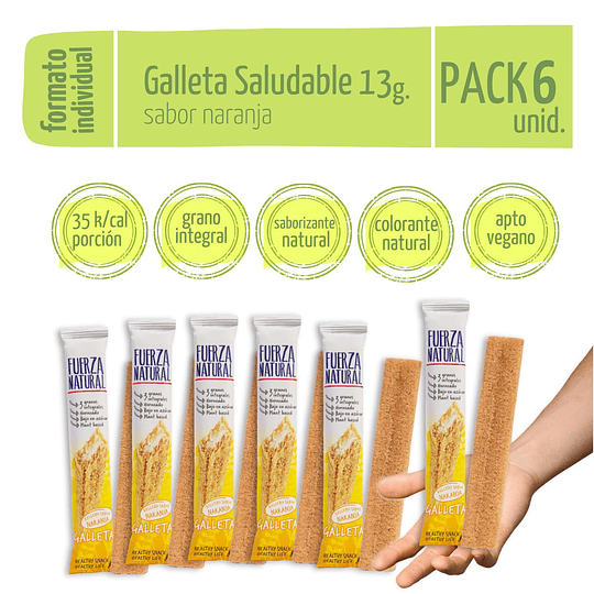 Pack 6 Galleta Saludable Fuerza Natural sabor Naranja 13g