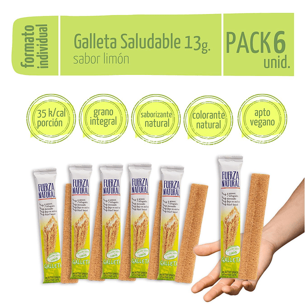 Pack 6 Galleta Saludable Fuerza Natural sabor Limón 13g