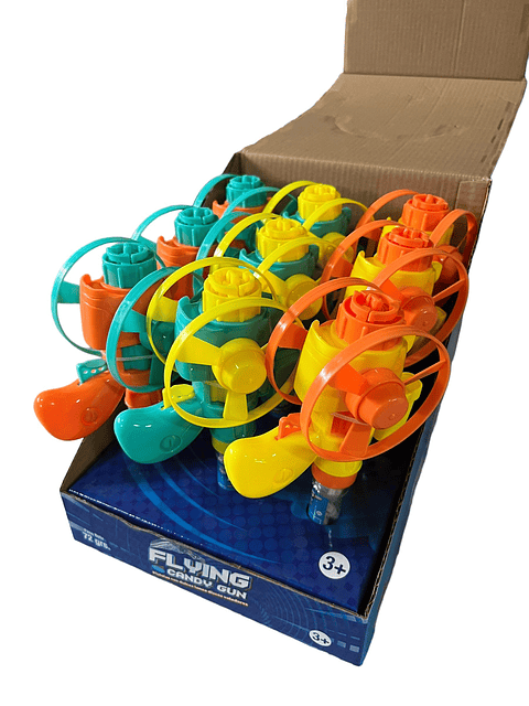 Pack 9 Juguetes + Dulce Sorpresa Cumpleaños Flying Candy Gun