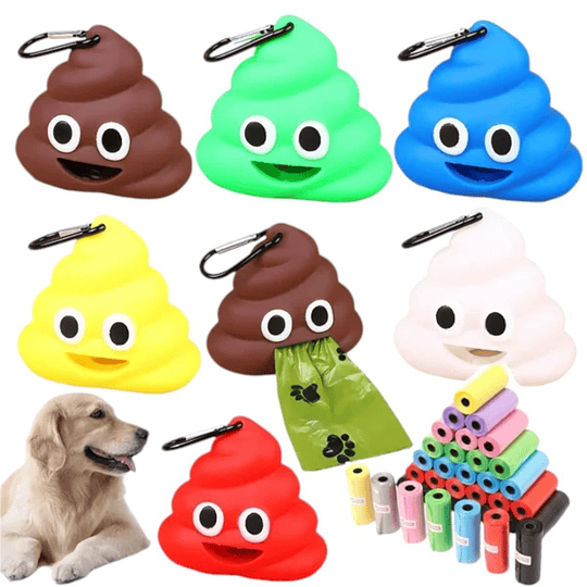 Dispensador Bolsas Mascotas Perro Emoji Caca