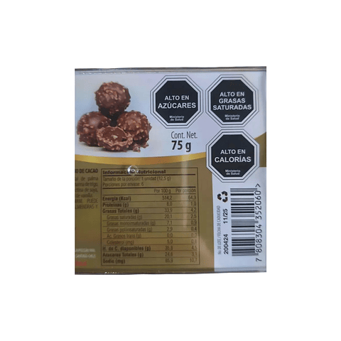 Caja Bombones Chocolate Valentte Diamond 6u 75g