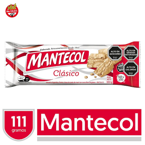 Barra Mantecol Clasico Sin Tacc 111g