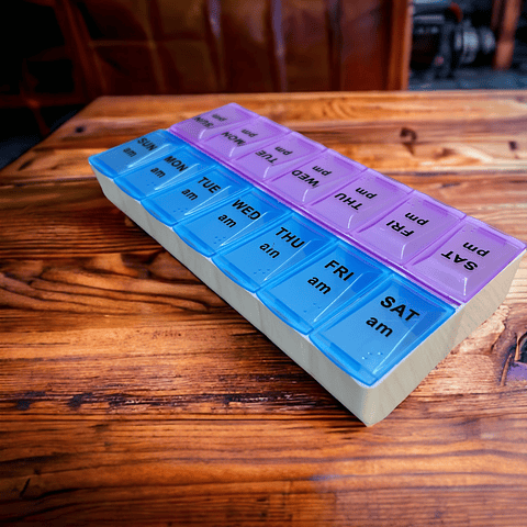 Organizador Pastillas Pastillero Semanal 2 Tomas Diarias