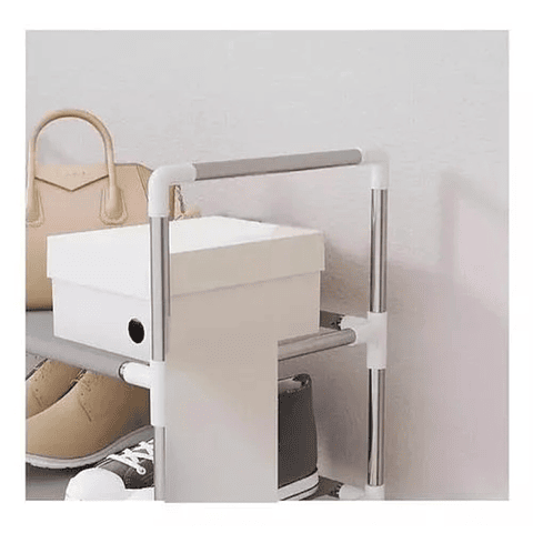 Zapatero Estante 27 Pares 9 Niveles Metálica Y Plástico Color Plateado