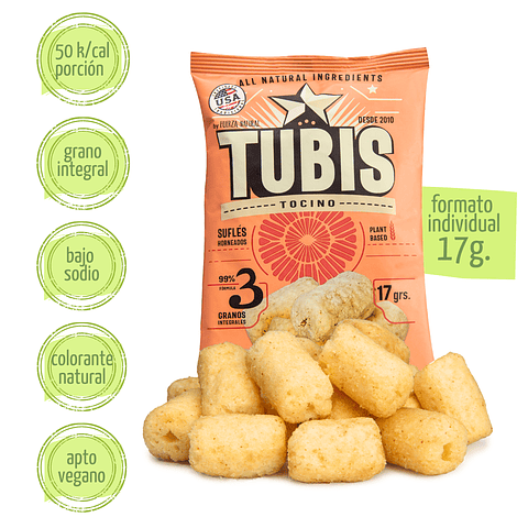 Tubis 17g Tocino Snack Saludable Fuerza Natural