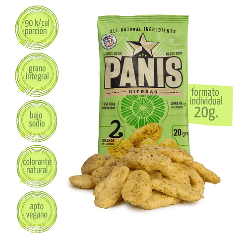 Panis 20g Sabor Hierbas Snack Saludable Fuerza Natural