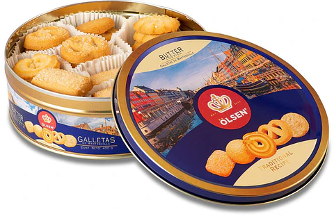 Galletas Mantequilla Premium Danesas Olsen Envase Lata 270g