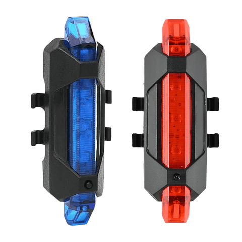 Pack 2 Luz Bicicleta Trasera Recargable Usb Roja y Azul