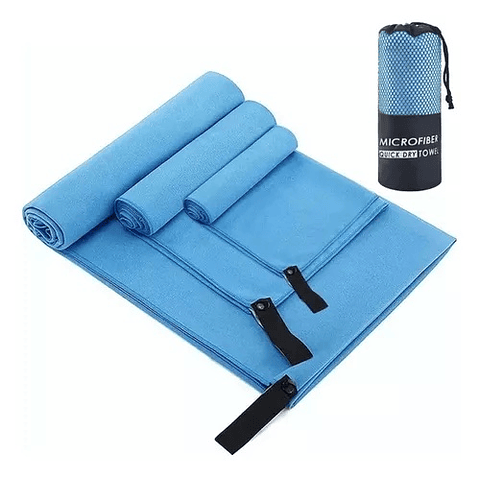 Toalla Baño Viaje Microfibra De Secado Rapido 3 Pcs