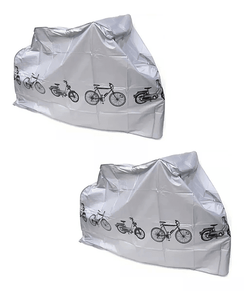 Pack X 2 Funda Carpa Lona Cubre Moto Bicicleta Con Diseño